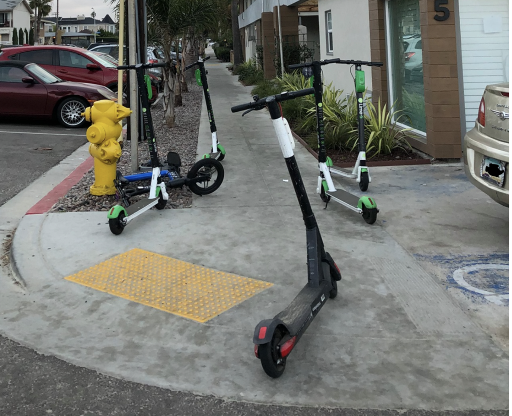 Scooters Blocking Sidewalk